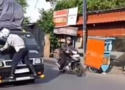 Kena Lagi, Giliran Petugas Dishub Depok jadi ‘Spider Man’ Nempel di Mobil